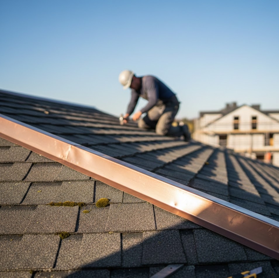 Couvreur sur toiture